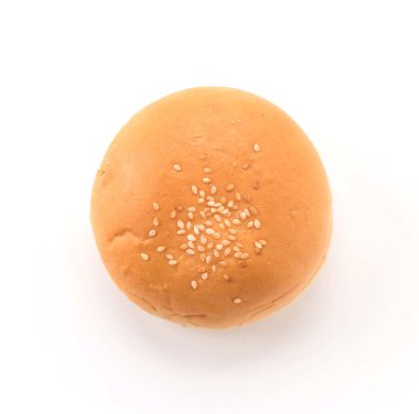 Beyaz arkaplanda hamburger ekmeği