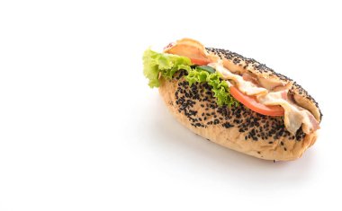 domuz eti ve sebze ile sandviç