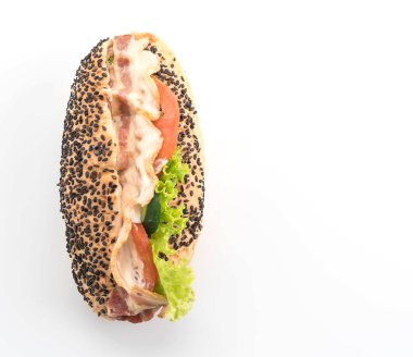 domuz eti ve sebze ile sandviç