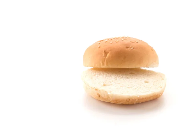Hamburger zsemle fehér háttér — Stock Fotó
