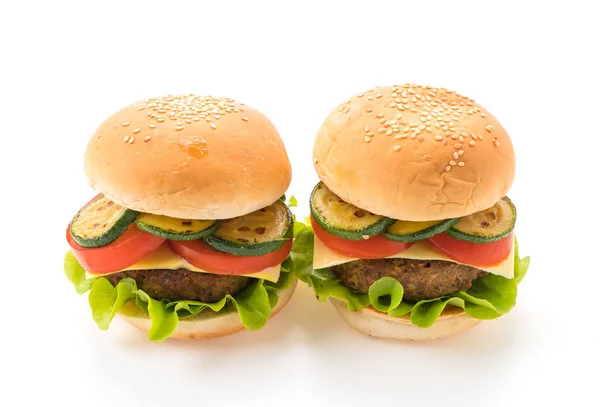 Burger fehér háttér - amerikai élelmiszer — Stock Fotó