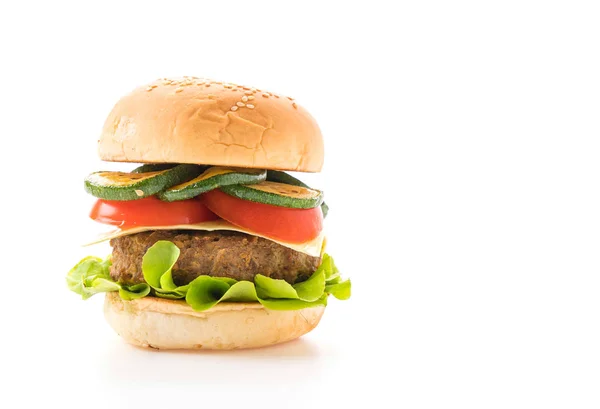Hambúrguer sobre fundo branco - comida americana — Fotografia de Stock