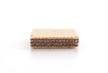 Beyaz arkaplanda çikolatalı gofret