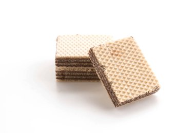 Beyaz arkaplanda çikolatalı gofret