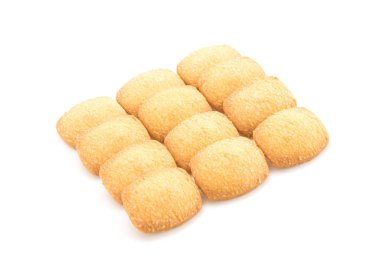 Beyaz arkaplanda tereyağlı kurabiye