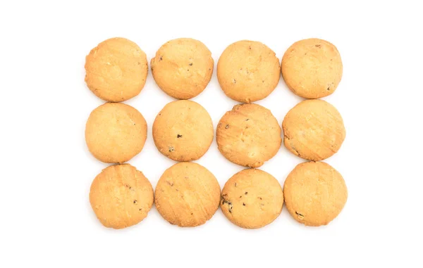 Biscuits au beurre sur fond blanc — Photo