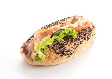 domuz eti ve sebze ile sandviç