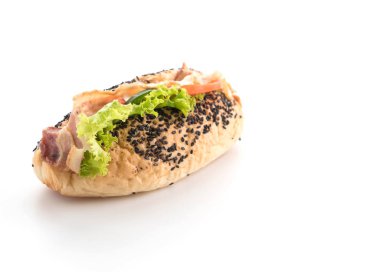 domuz eti ve sebze ile sandviç