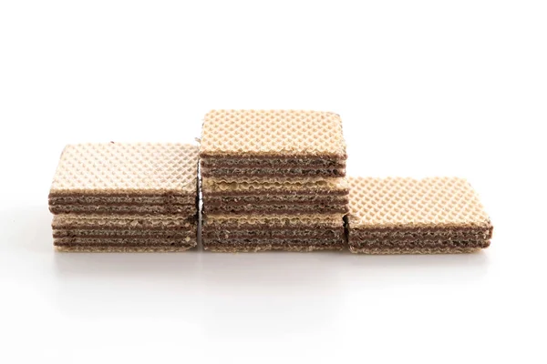 Cialda di cioccolato su sfondo bianco — Foto Stock