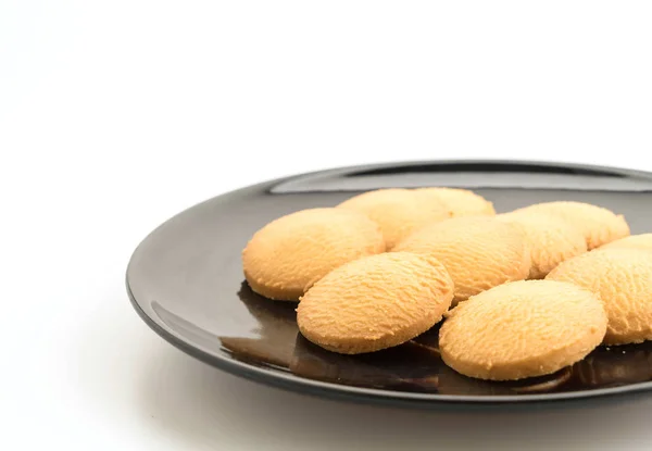Smör cookies på vit bakgrund — Stockfoto
