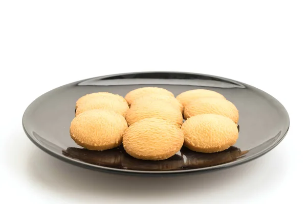 Μπισκότα βουτύρου σε λευκό φόντο — Φωτογραφία Αρχείου