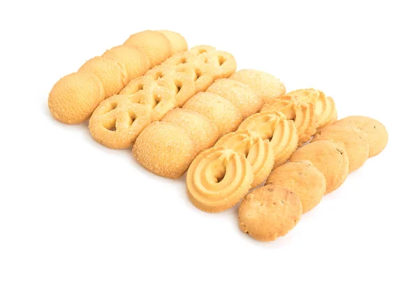 Butter cookies on white background — Stock Photo, Image