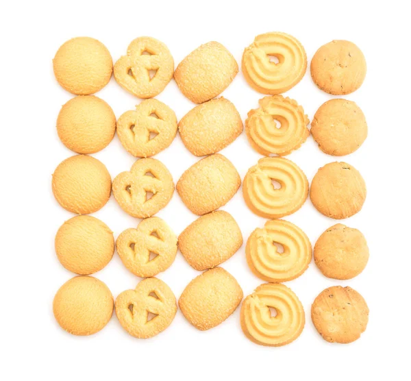 Butter cookies on white background — Stock Photo, Image