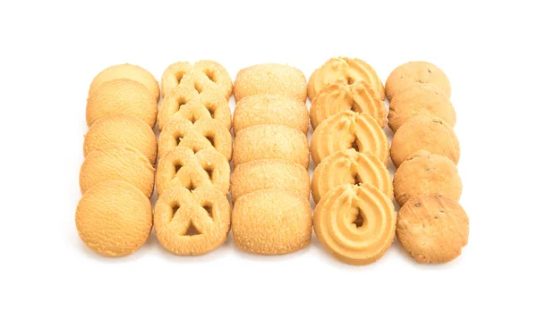 Boterkoekjes op witte achtergrond — Stockfoto