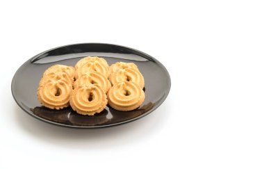 Beyaz arkaplanda tereyağlı kurabiye