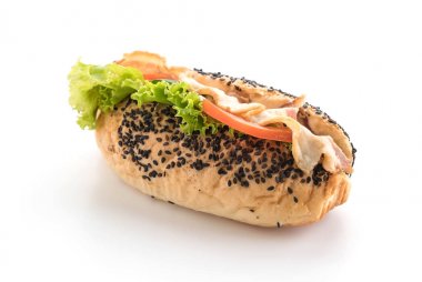 domuz eti ve sebze ile sandviç