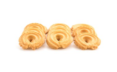 Beyaz arkaplanda tereyağlı kurabiye