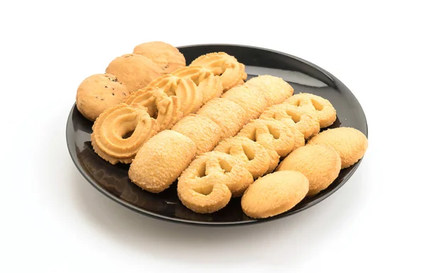 Smör cookies på vit bakgrund — Stockfoto