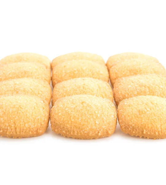 白色背景的黄油饼干 — 图库照片
