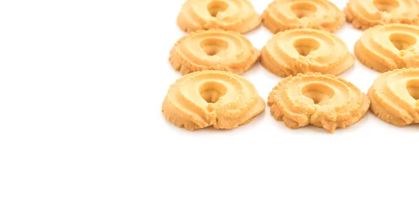 흰 배경에 있는 버터 쿠키 — 스톡 사진
