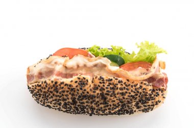 domuz eti ve sebze ile sandviç