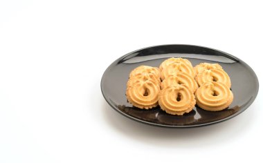 Beyaz arkaplanda tereyağlı kurabiye