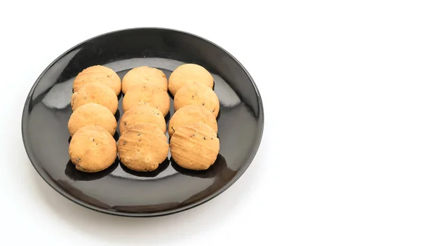 Smör cookies på vit bakgrund — Stockfoto