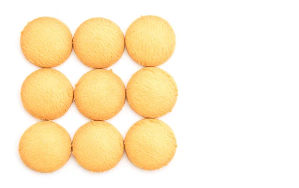 Butterkekse auf weißem Hintergrund — Stockfoto