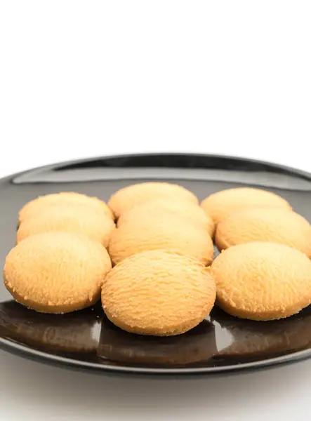 Biscuits au beurre sur fond blanc — Photo