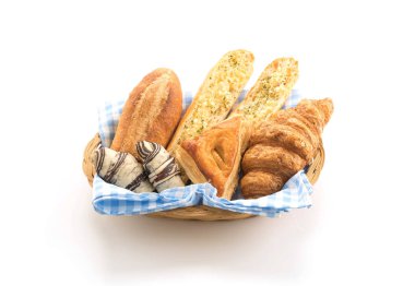 Ekmeği beyaz arkaplanda karıştır