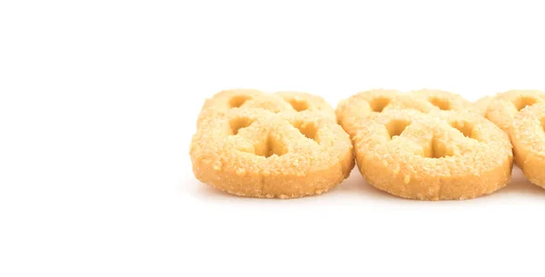 Galletas de mantequilla sobre fondo blanco —  Fotos de Stock