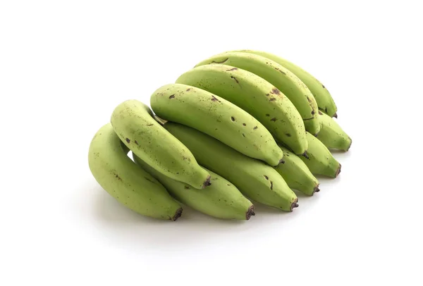 Banane verte sur fond blanc — Photo