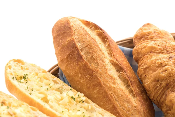 Brot auf weißem Hintergrund mischen — Stockfoto