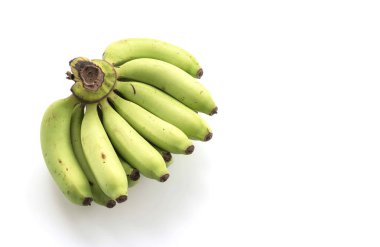 beyaz arkaplanda yeşil muz