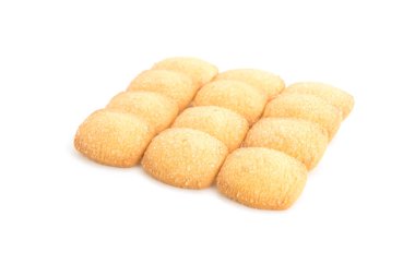 Beyaz arkaplanda tereyağlı kurabiye