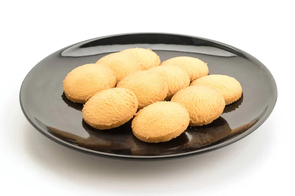 Biscuits au beurre sur fond blanc — Photo