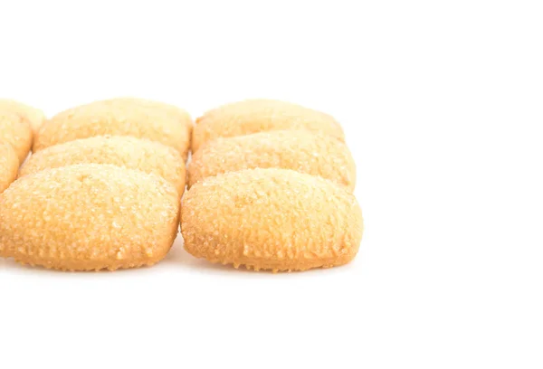 Biscoitos de manteiga no fundo branco — Fotografia de Stock