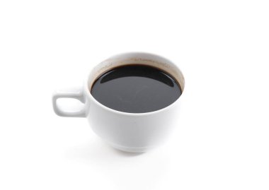 Beyaz arka planda siyah kahve