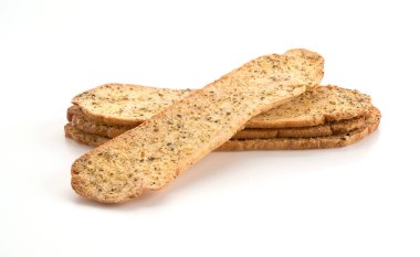 Sarımsak ve bitkisel ekmek dilimleri.