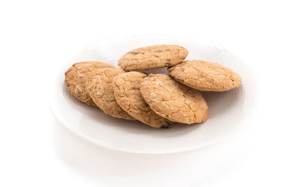 Galletas de avena sobre fondo blanco —  Fotos de Stock