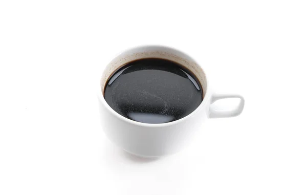 Μαύρο καφέ σε άσπρο φόντο — Φωτογραφία Αρχείου
