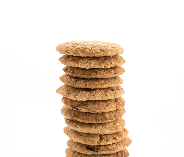 Galletas de avena sobre fondo blanco — Foto de Stock