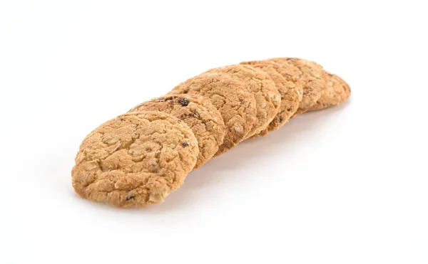 Havre cookies på vit bakgrund — Stockfoto