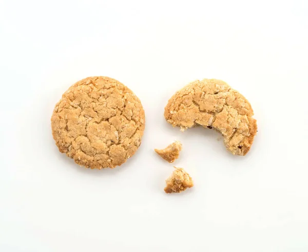 Galletas de avena sobre fondo blanco — Foto de Stock