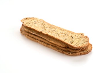 Sarımsak ve bitkisel ekmek dilimleri.