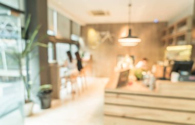 Kahve dükkanında soyut bulanıklık 