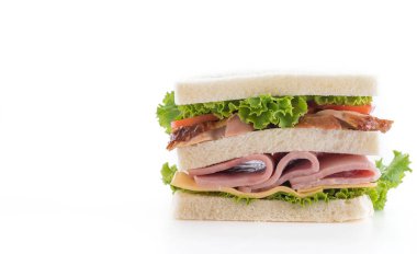 beyaz zemin üzerinde sandviç