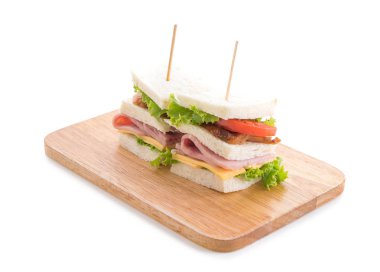 beyaz zemin üzerinde sandviç