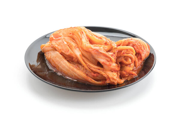 kimchi on white background - korean food