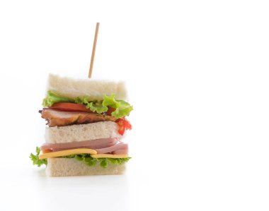 beyaz zemin üzerinde sandviç